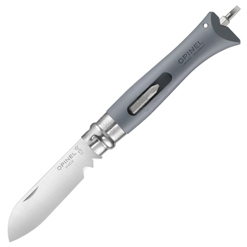 Нож складной, мультитул Opinel 9 Diy (длина: 201мм, лезвие: 83мм), серый