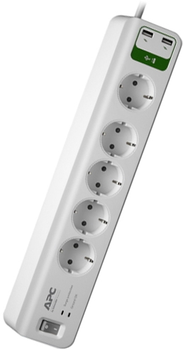 Сетевой фильтр APC Essential SurgeArrest 5 розеток + 2 USB White (PM5U-RS)