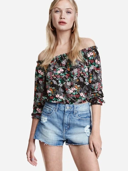 Блузка жіноча H&M 0373948_квіти 36 Чорна (KZ2000000936086_KAY2000000936086)