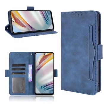Чехол-книжка с кармашками Deexe Wallet Stand для Motorola Moto G60 - Blue