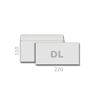 Конверт почтовый DL, белый, склеенный, 75 г/м², Е65, Т-0111 (2052).