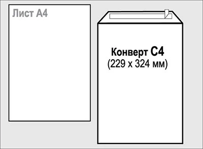Конверт почтовый С4 229*324мм склеенный белый 90г/м2 4040