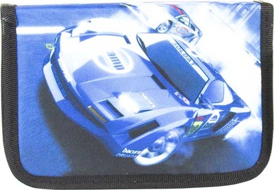 Пенал школьный одинарный 1 отворот 19*13,5*3см машина TIKI 53356-TK
