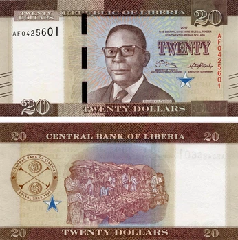 Банкнота Ліберія 20 доларів 2017 UNC (P33)