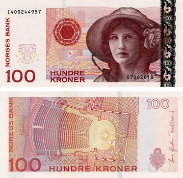 Банкнота Норвегія 100 крон 2010 UNC (P49)