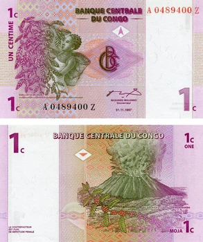 Банкнота Демократична республіка Конго 1 сентим 1997 UNC (P80)