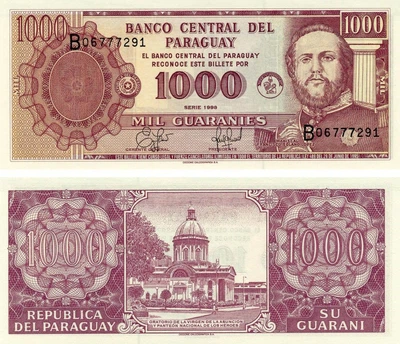Банкнота Парагвай 1000 гуарани 1998-2003 UNC (P214)