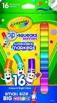 Фломастеры Crayola Washable PIP-Squeaks крайола в наборе 16 цветов 58-5055