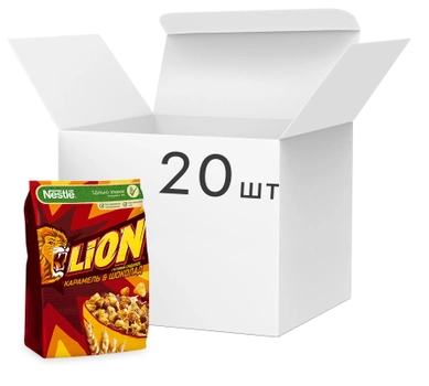 Упаковка сухих завтраков Lion Карамельный микс 250 г х 20 шт (5900020022639)