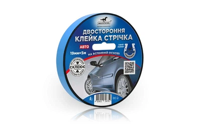 Двостороння стрічка на спіненої основі Mustang промислова авто 19мм*5м