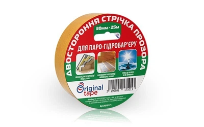 Двухстороння клейкая лента Original Tape для паро-гидробарьера 30мм*25м