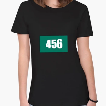 Футболка жіноча Номер 456 Лі Чжунго-Чжає Гра в кальмара (Squid Game) (8976-3362-1) S Чорна