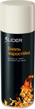 Эмаль аэрозольная Slider жаростойкая белая 400 мл. (000001043)