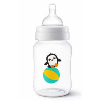 Пляшка для годування Philips AVENT Anti-colic з декором пінгвіна 260 мл (SCF821 / 13)