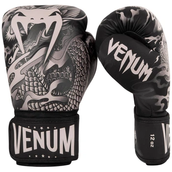 Перчатки Venum Dragons Flight Boxing Gloves Black/Sand 14 ун Чёрний