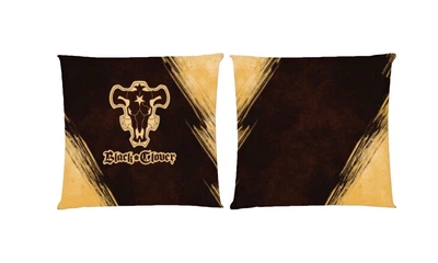 Подушка Black Clover (Черный Клевер) 8 квадратная двухсторонняя стандарт 35 х 35 см - MyTee