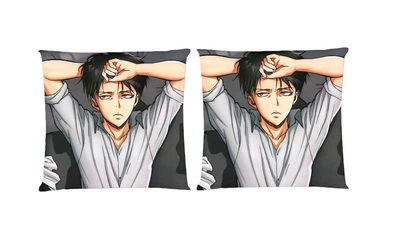 Подушка Levi Ackerman 4 (Attack On Titans) квадратна двостороння стандарт 35 х 35 см - MyTee