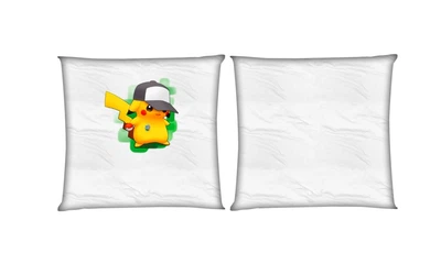 Подушка Пікачу 3 квадратна двостороння стандарт 35 х 35 см - MyTee