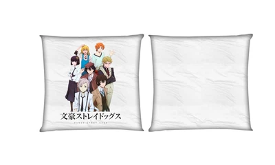 Подушка Проза Бродячих Псов / Bungo Stray Dogs 4 квадратная двухсторонняя стандарт 35 х 35 см - MyTee