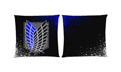 Подушка Атака Титанов (Attack On Titans) 7 квадратная двухсторонняя стандарт 35 х 35 см - MyTee