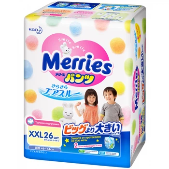 Подгузник Merries трусики для детей размер XXL 15-28 кг 26 шт (558862)