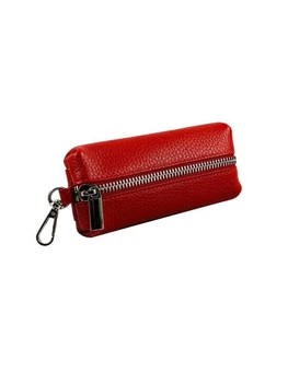 Ключница женская кожаная DeKOL Classic-60fl красный текстурный