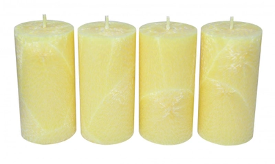 Набір свічок з пальмового воску Сandlesbio Palm wax 5,5х11 см 4 штуки Жовті (WP 03 - 55/110)