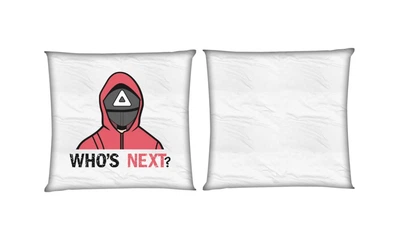 Подушка Игра В Кальмара (who's next) квадратная двухсторонняя стандарт 35 х 35 см - MyTee
