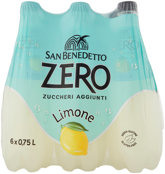 Упаковка сокосодержащего газированного напитка San Benedetto Ginzer Zero Lemon без сахара 0.75 л х 6 бутылок (8001620012512)