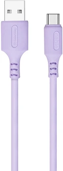 Кабель ColorWay USB - Type-C (soft silicone) 2.4а 1 м Purple (CW-CBUC044-PU)