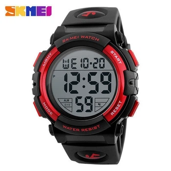 Мужские часы Skmei 1258 Черные с красным