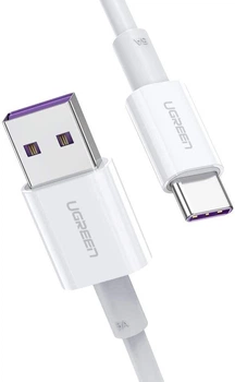 Кабель зарядный Ugreen Type-C 5A Huawei Supercharge 0.25 м White (US253)