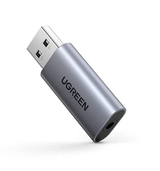 Звуковая карта UGREEN USB 2.0 внешняя 2 в 1 Аудио адаптер TRRS стерео OMTP/CTIA (CM383)