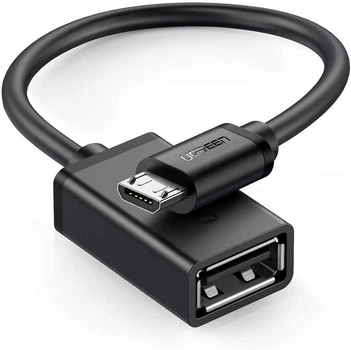 Кабель-Адаптер Ugreen OTG Micro USB круглый 12СМ черный (US133)
