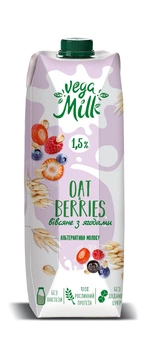 Вівсяний напій з ягодами 1,5% Vega Milk 950мл