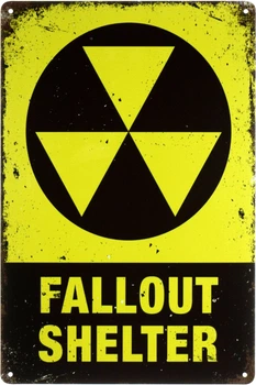 Металлическая табличка "Fallout Shelter" (ms-003119)