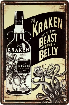 Металева табличка "Kraken (Put A Beast In Your Belly)" (ms-002741)