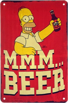 Металева табличка "Mmm... Beer (Сімпсони)" (ms-002749)