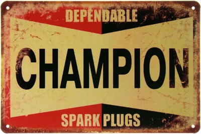 Металева табличка "Надійні Свічки Запалювання Champion" (ms-002470)