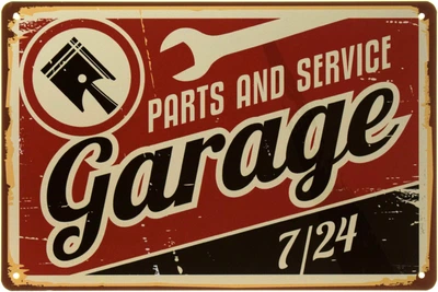Металева табличка "Parts And Service Garage 7/24" (ms-002478)