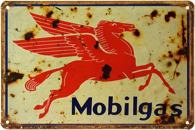 Металлическая табличка "Mobilgas (Декоративная Ржавчина)" (ms-002484)