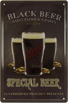 Металлическая табличка "Темное Пиво (Вечеринка Святого Патрика)" (ms-002335)