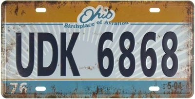 Металлическая табличка "Огайо UDK 6868 (Место Рождения Авиации)" (ms-001074)