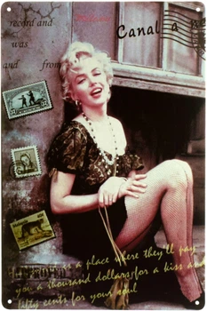 Металева табличка "Мерилін Монро (Марки)" (ms-001678)
