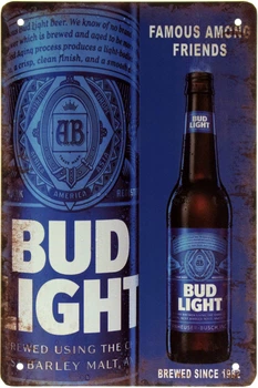 Металлическая табличка "Пиво Bud Light" (ms-002323)
