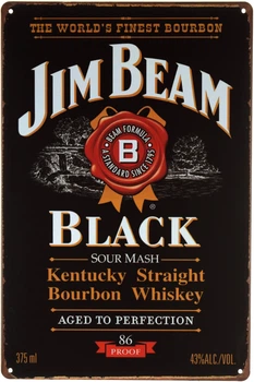 Металлическая табличка "Виски Jim Beam Black" (ms-00451)