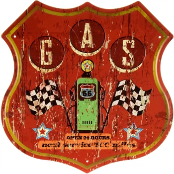 Металлическая табличка "Texaco GAS (Open 24 Hours)" (ms-001325)