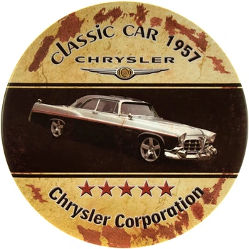 Металлическая табличка "Chrysler 300 (Classic Car 1957)" (ms-001359)