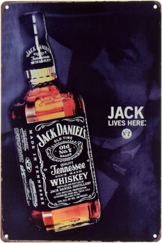 Металлическая табличка "Jack Daniel’s (Джек Живет Здесь)" (ms-00682)