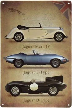 Металлическая табличка "Jaguar (Retro)" (ms-00674)